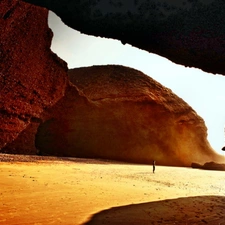 Human, Desert, rocks