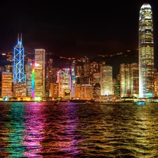 Town, Hong Kong, illuminated