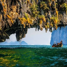 Islands, bath-tub, rocks, Thailand, sea, Gulf