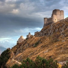 ruins, Great Rainbows, Italy, castle