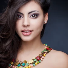 Women, Coloured, jewellery, make-up