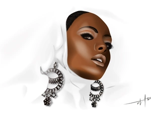 graphics, The Dark-skinned Woman, jewellery