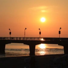 Kolobrzeg, Sunrise, pier