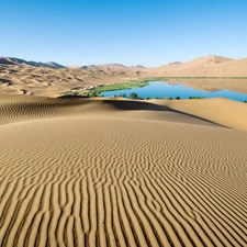 lake, Desert, Dunes