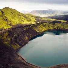 Mountains, lake