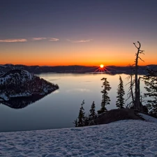 Great Sunsets, winter, lake