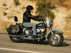 panniers, Harley-Davidson Softail Heritage, leathers