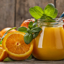 leaves, Straw, juice, jar, orange