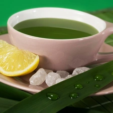cup, tea, Lemon, green