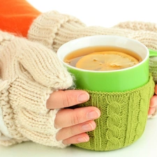 hands, tea, Lemon, Cup