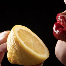 Lemon, Women, lips