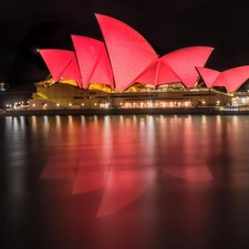 Sydney Opera House, Night, Sydney, Port Jackson Bay, Australia