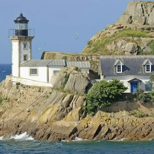 Lighthouses, France, rocks