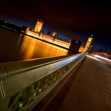 bridge, Big Ben, London, View