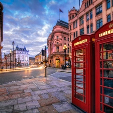 London, England, booths, Call, Street