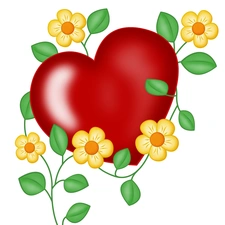 Red, Flowers, love, Heart
