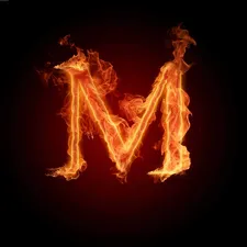 M, ignited, letter