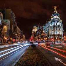 Madrid, Spain, Street, Town, buildings