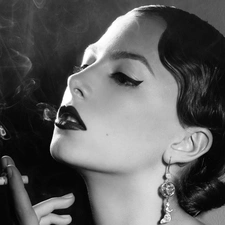 Cigarette, Women, make-up