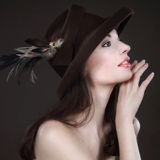 Hat, Women, make-up