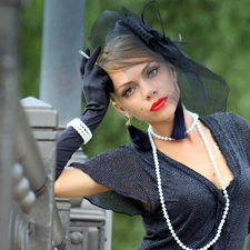 jewellery, Hat, bridge, veiling, model, make-up, Park