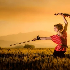 Meadow, Mountains, Stirling, violin, Lindsey