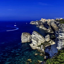 Mediterranean, Coast, Corsica, France, Bonifacio