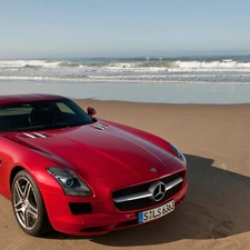 Beaches, Red, Mercedes SLS