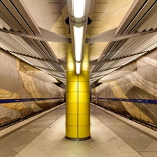 Column, station, metro, platform