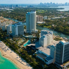 Miami, Floryda, Beaches, Ocean, skyscrapers