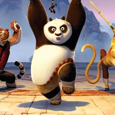 tiger, Monkey, dance, zpabda, Kung Fu Panda