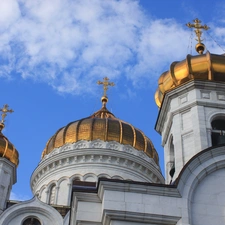 Cerkiew, Domes, Moscow, Cathedral of Christ the Savior, Russia