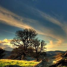 clouds, Mountains