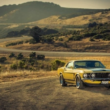 Ford, Way, Mountains, Mustang