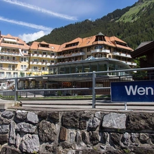 Stones, Hotel hall, Mountains, Way