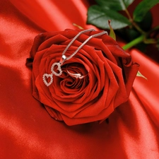 hearts, rose, neck chain