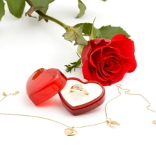 Ring, rose, neck chain