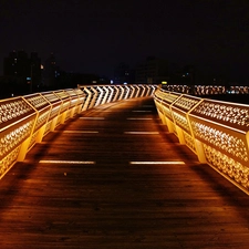 Night, Floodlit, bridge