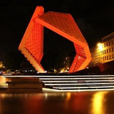 fountain, Pozna?, Night, freedom