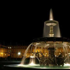 fountain, Night