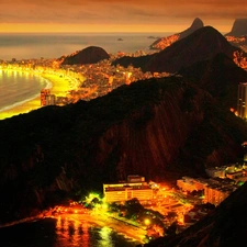 Rio de Janeiro, panorama, night, Brazil