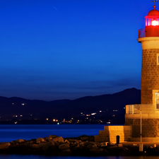 Night, Lighthouse, maritime