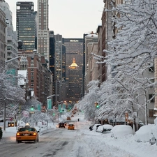 Street, winter, Nowy York