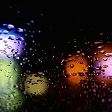 drops, color, objects, Rain