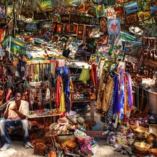 Stalls, color, oddments, Retailers