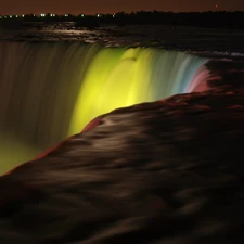 Ontario, Canada, Niagara Falls, Night, waterfall