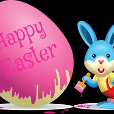 Easter, rabbit, Paints, Easter egg