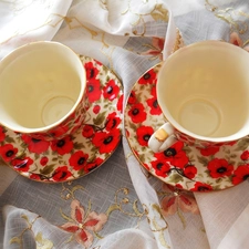 papavers, cups, china