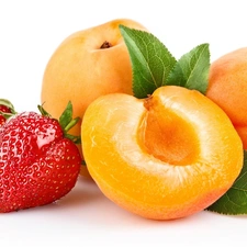 peaches, Fruits, strawberries