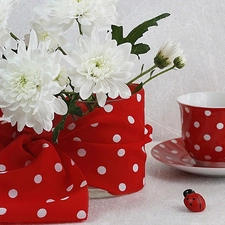 White, mug, peas, Flowers